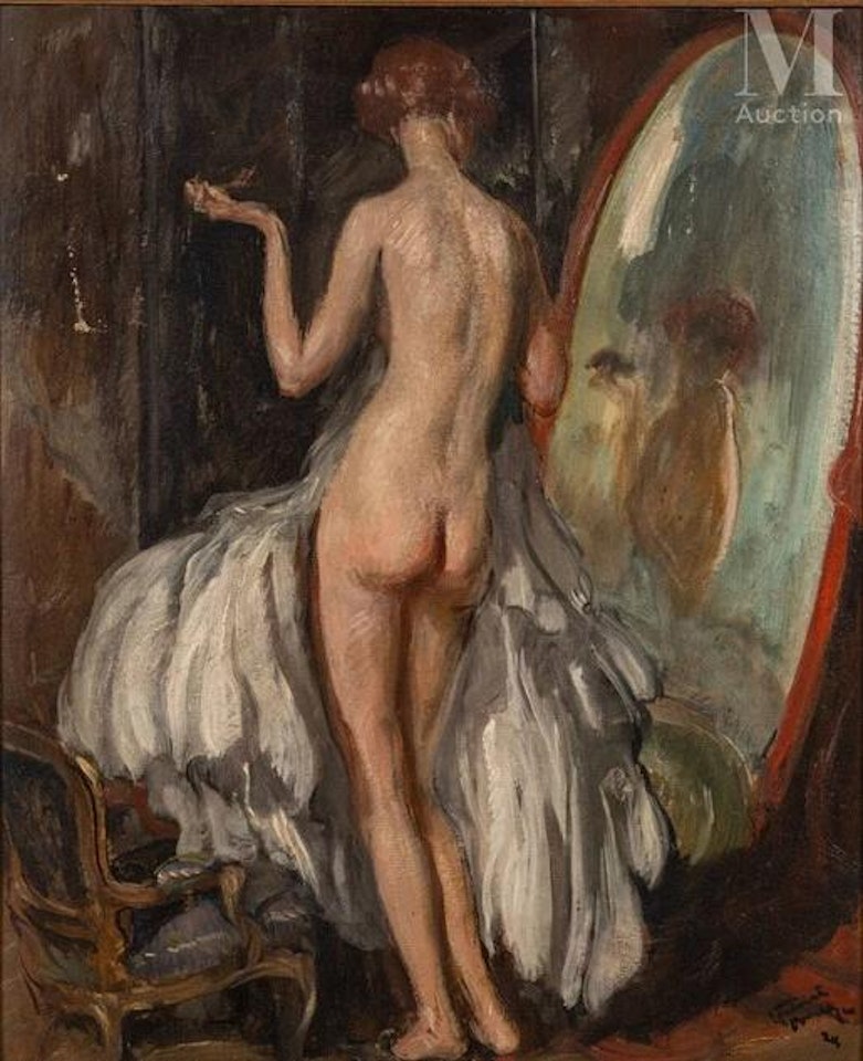 The model in the mirror by Jean Gabriel Domergue