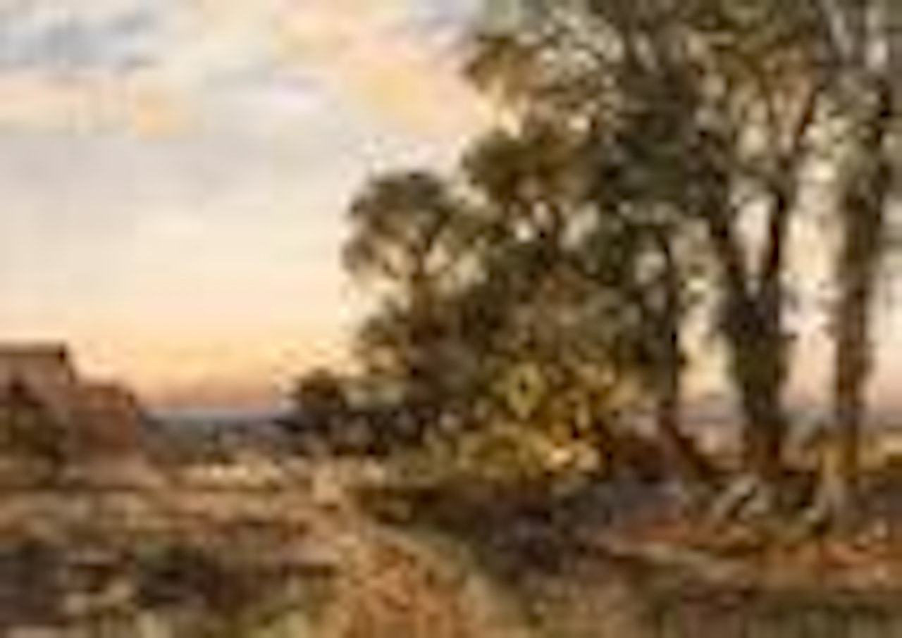 The return of the herd at setting sun by Benjamin Williams Leader
