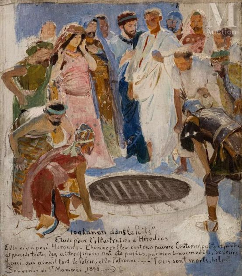 Ioakanan in the well, study for the illustration of Hérodias by Flaubert Study for the illustration of Hérodias by Flaubert by Georges Antoine Rochegrosse