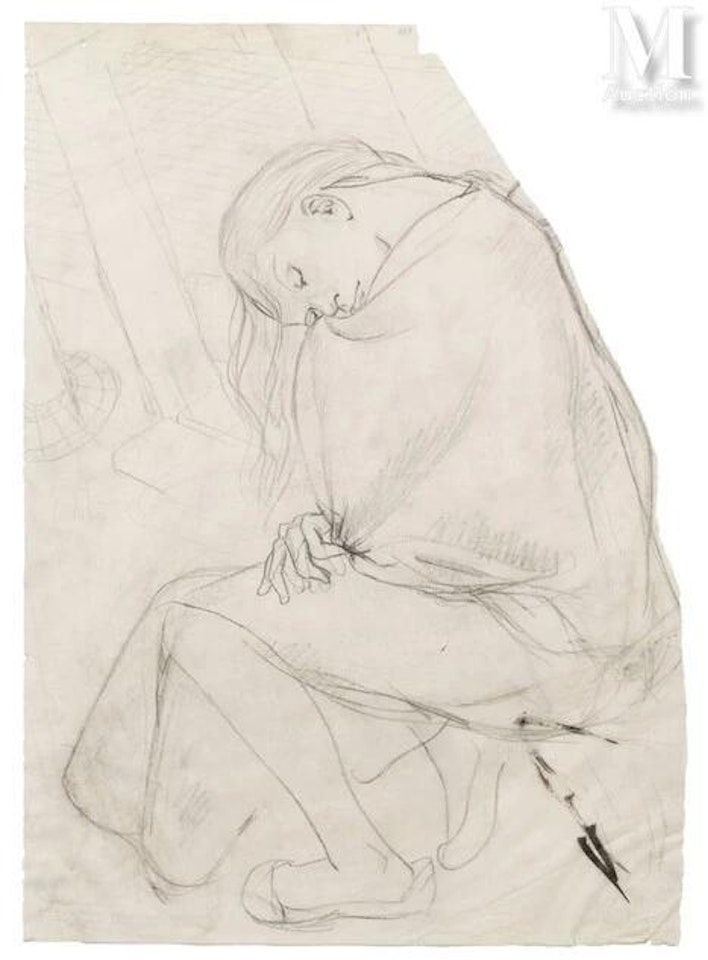 Young woman sleeping by Leonard Tsuguharu Foujita