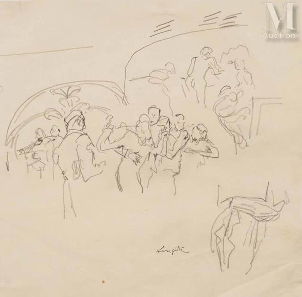 The ball, Study for the enchanted river by Leonard Tsuguharu Foujita