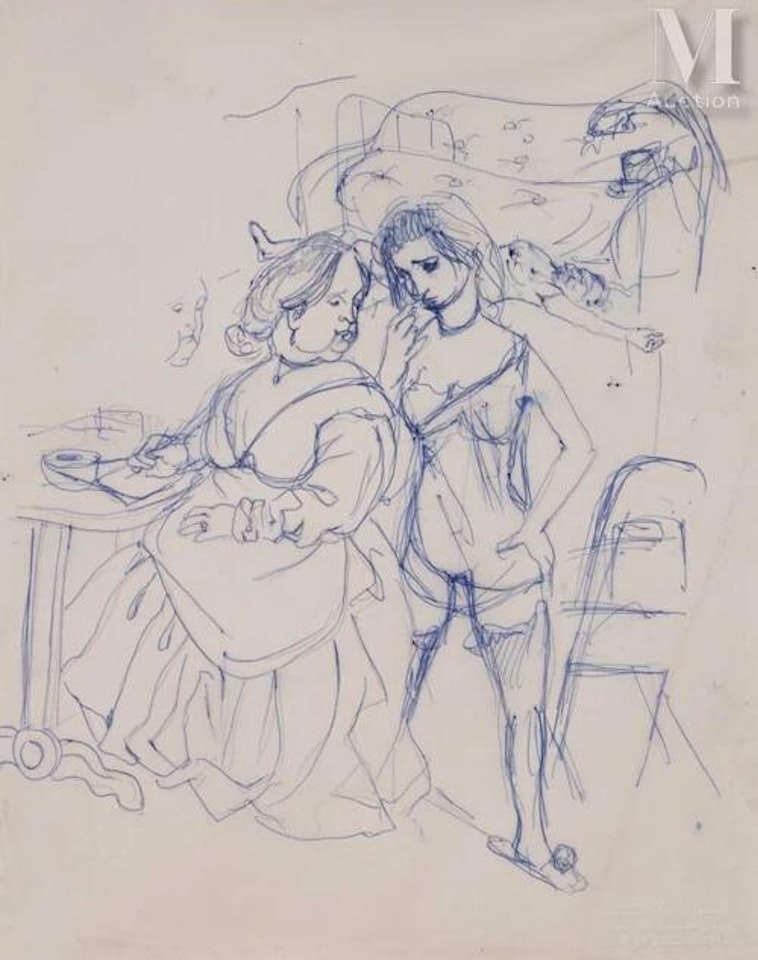 Brothel scene by Leonard Tsuguharu Foujita