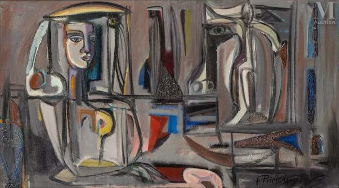 Woman and horse by Franz Priking