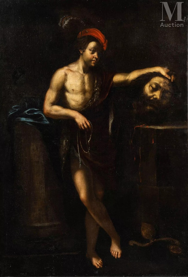 David and Goliath by Roman School