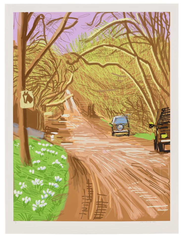 The Arrival of Spring in Woldgate, East Yorkshire in 2011 (twenty eleven) - 5 March 2011 by David Hockney