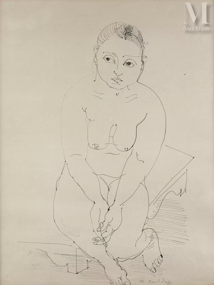 Seated nude by Raoul Dufy