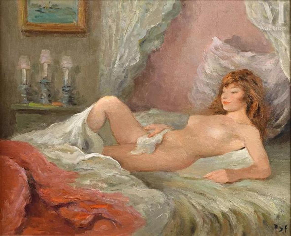 Lying nude by Marcel Dyf
