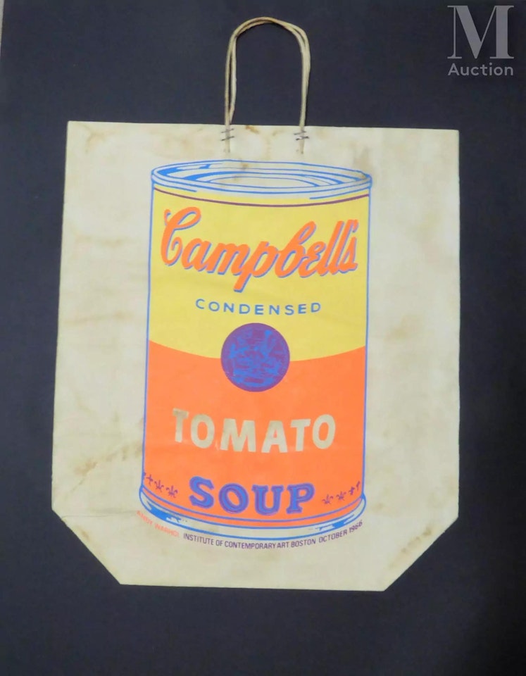 Campbell"s tomato soup shopping bag by Andy Warhol