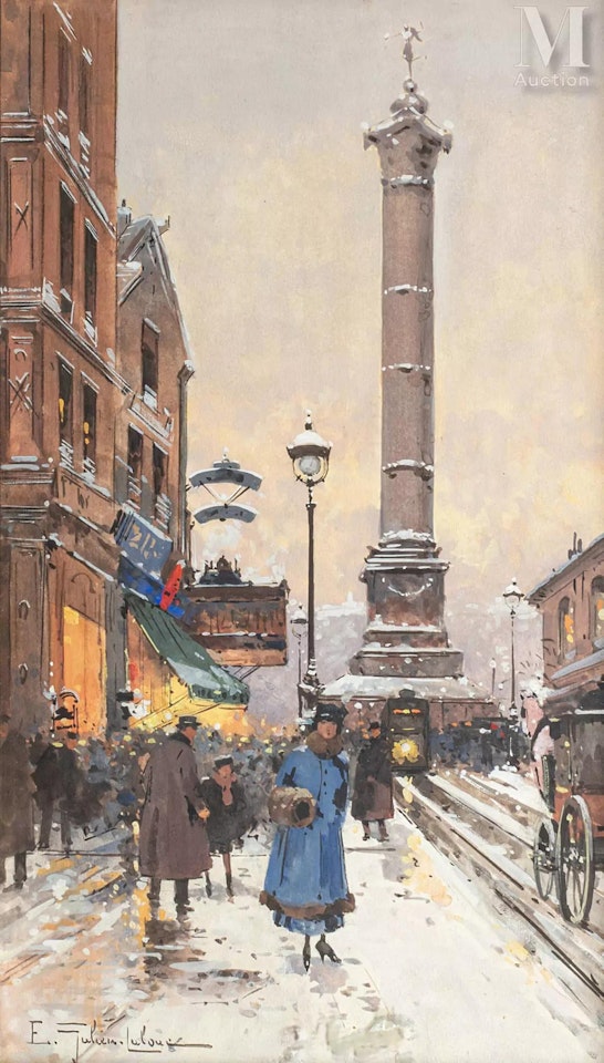 Bastille"s Place by Eugene Galien-Laloue