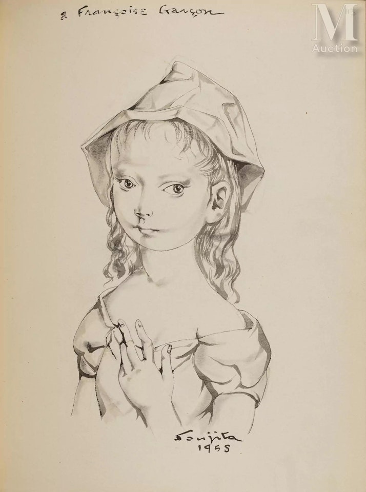 Little girl with a hood by Leonard Tsuguharu Foujita