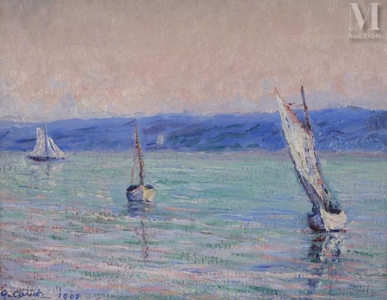 Study, evening, on the harbor at Perros-Guirec by Gustave Cariot
