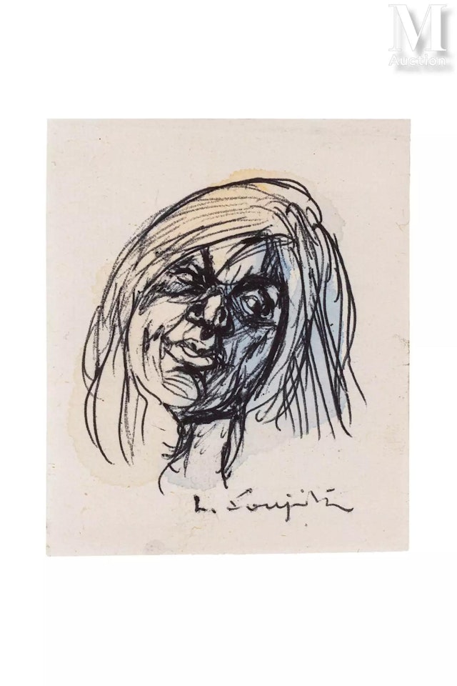 Small portrait by Leonard Tsuguharu Foujita