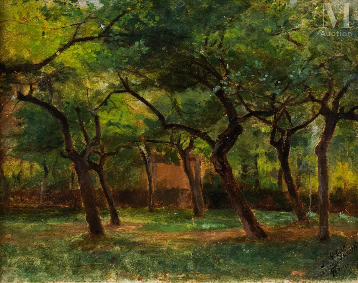 Courtyard of apple trees in Honfleur by Othon Friesz