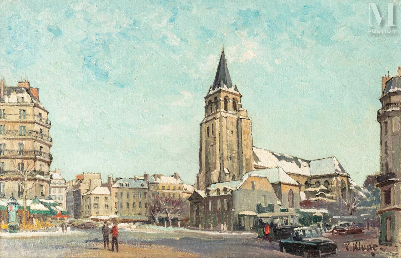 Saint Germain-des-Prés under the snow by Constantin Kluge