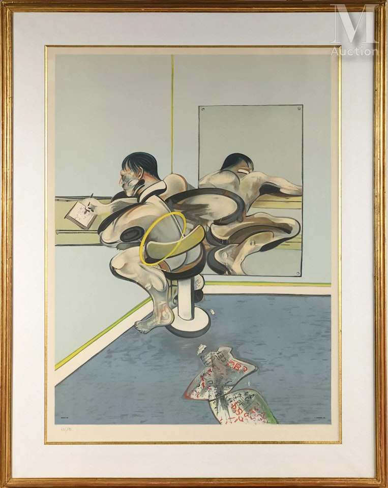 Man Writing Reflected in a Mirror by Francis Bacon