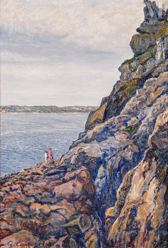 Walk on the Perros-Guirec cliff by Gustave Cariot