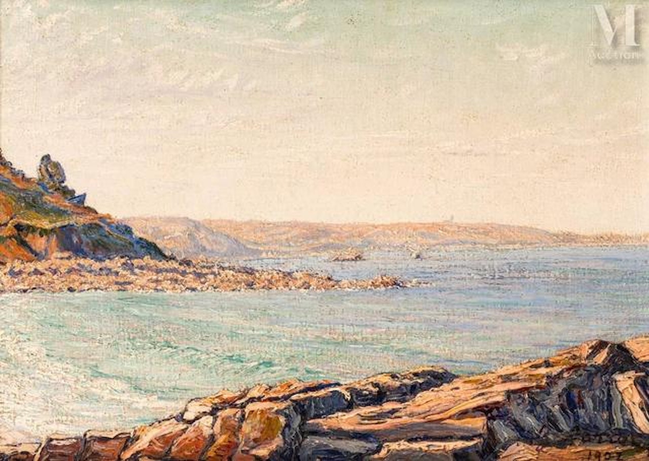 View of the sea near Perros-Guirec by Gustave Cariot