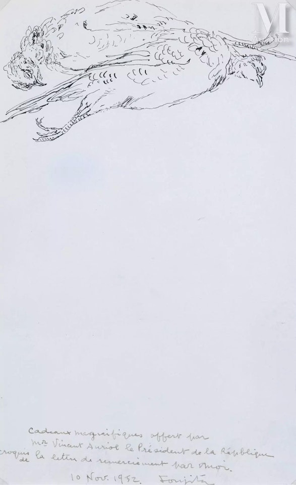 Two birds by Leonard Tsuguharu Foujita