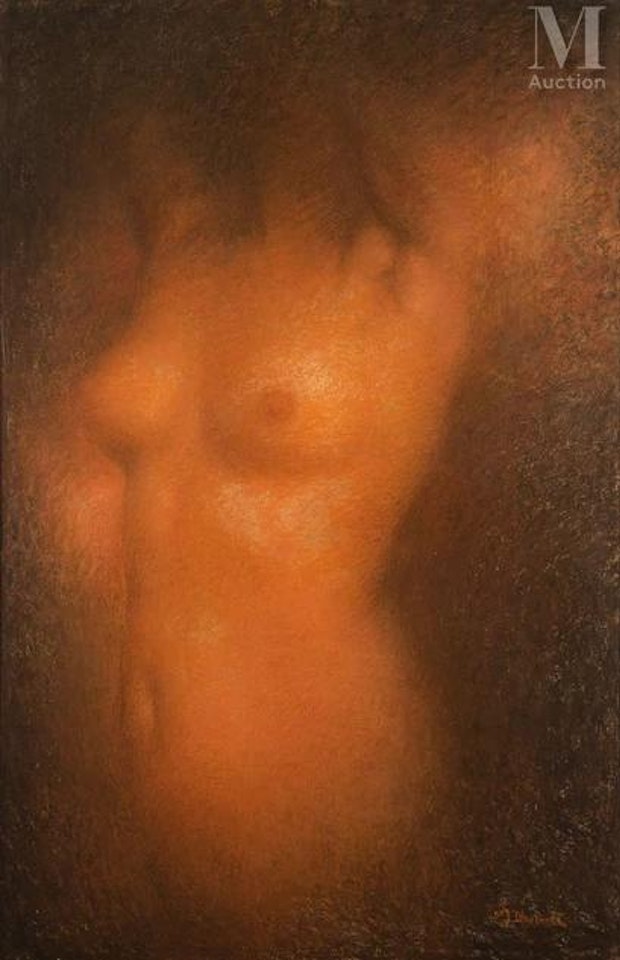 Red nude by Lucien Lévy-Dhurmer