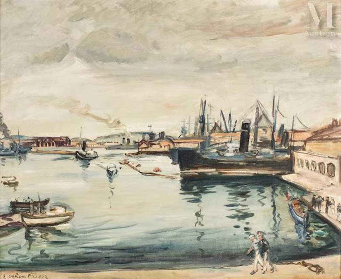 View of the port of Toulon by Othon Friesz