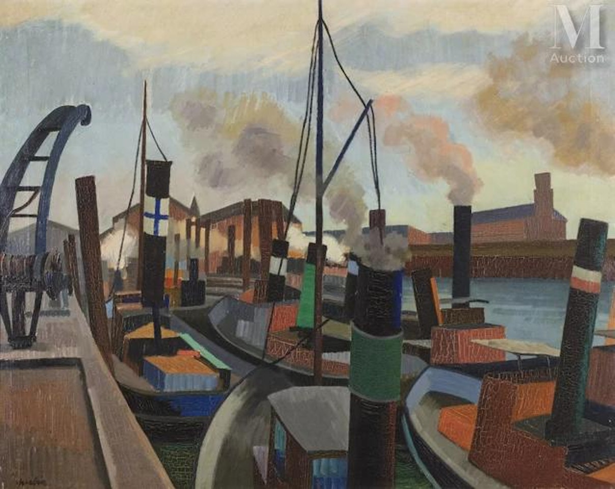Port of Hamburg by Auguste Herbin