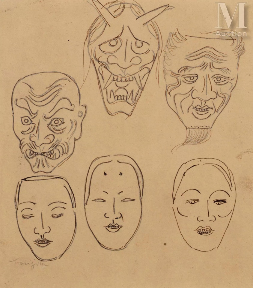Masks by Leonard Tsuguharu Foujita