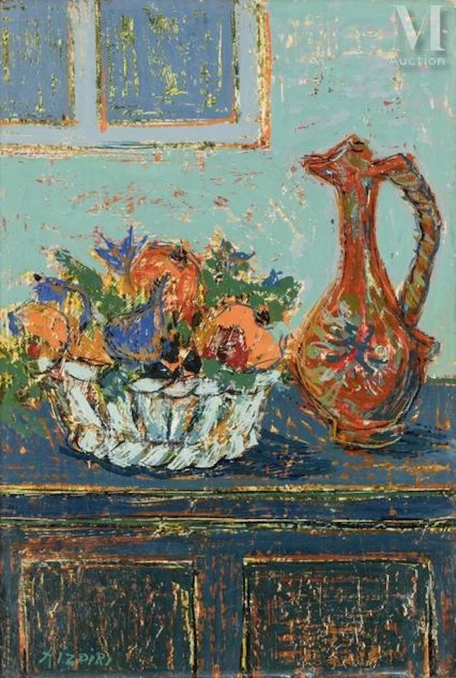 Composition with fruit bowl and pitcher of cannakale by Paul Aizpiri