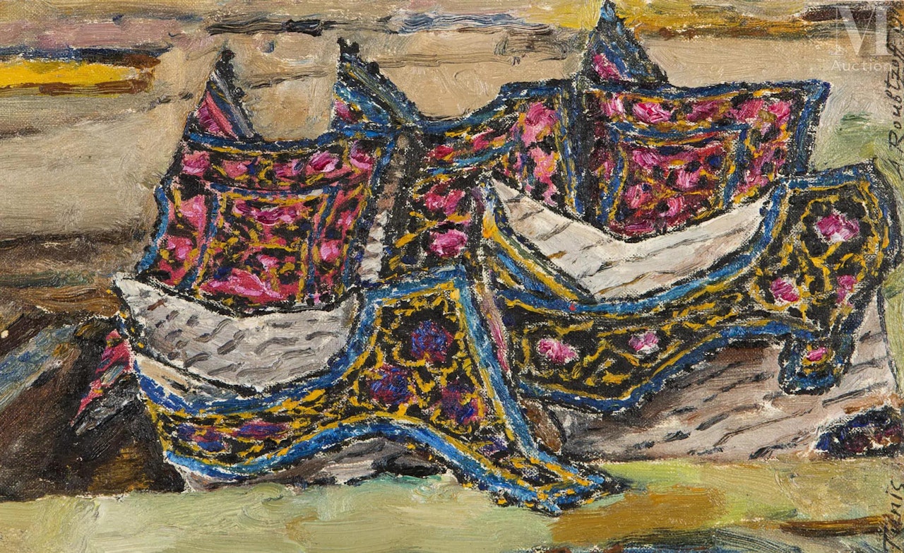 Embroidered socks by Alexandre Roubtzoff