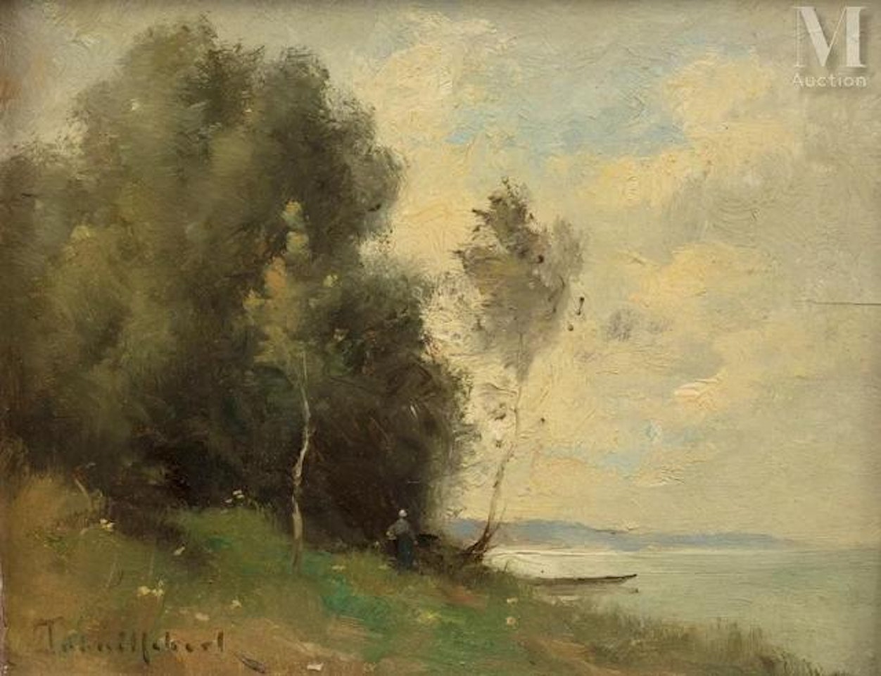 Along the river by Paul Désiré Trouillebert