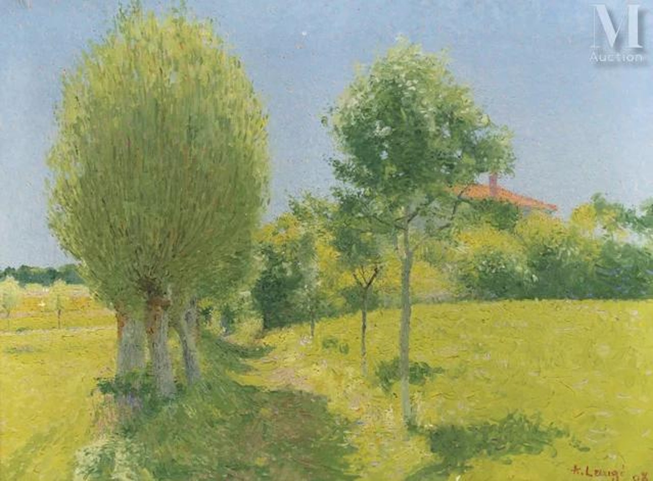 The willow avenue behind the Alouette in Cailhau by Achille Laugé