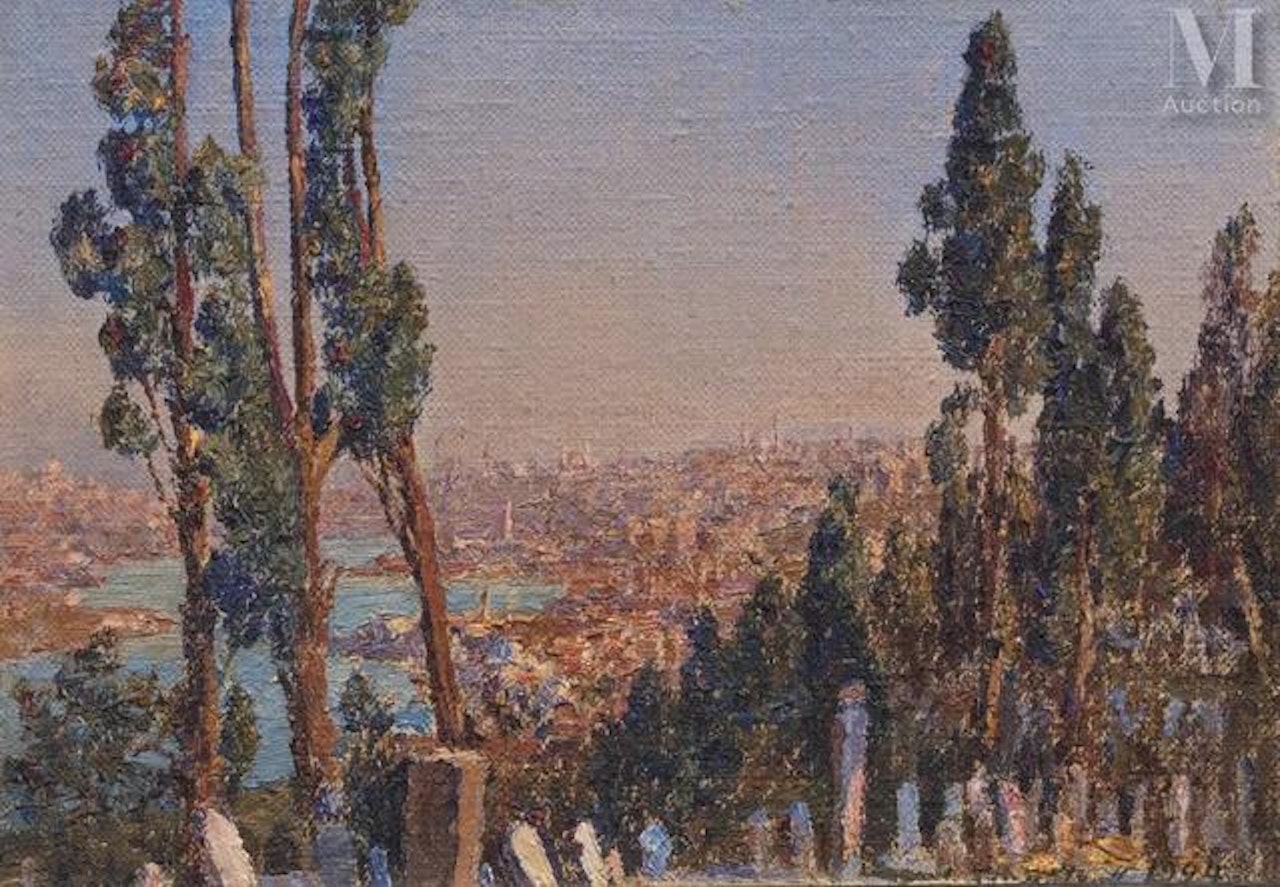 Istanbul seen from Eyup by Alexandre Roubtzoff