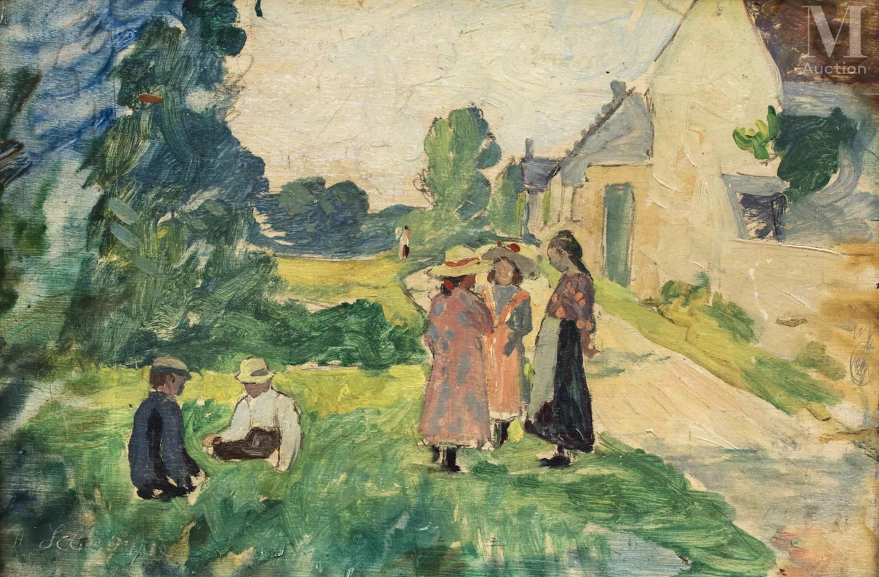 Children in a landscape near Pierrefonds by Henri Lebasque