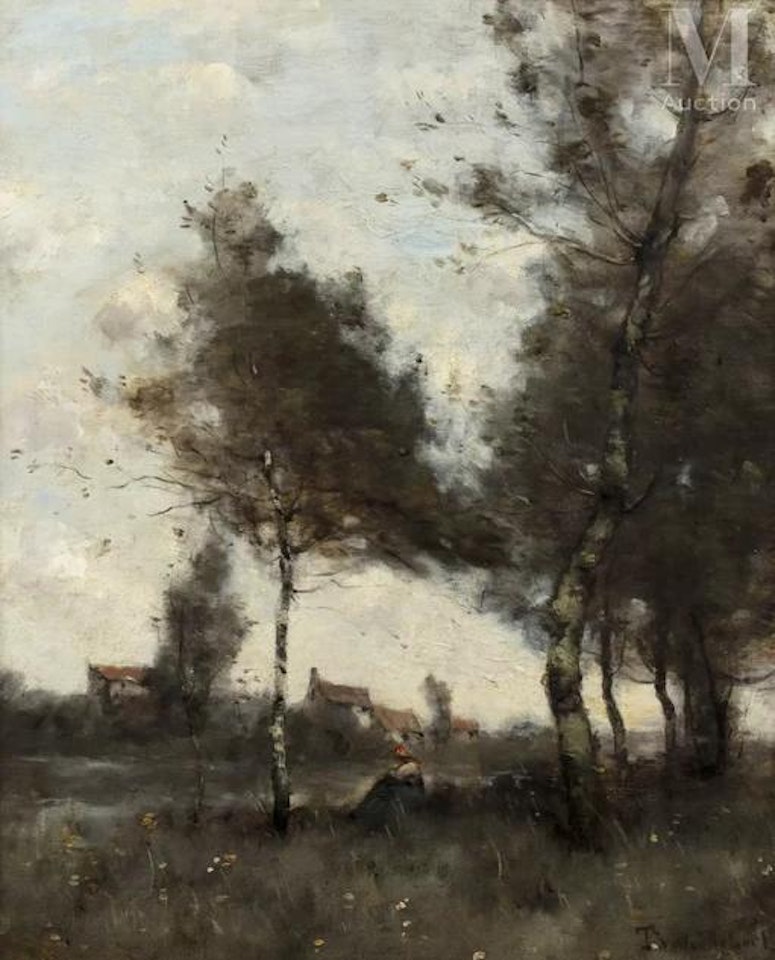 Rest near the river by Paul Désiré Trouillebert