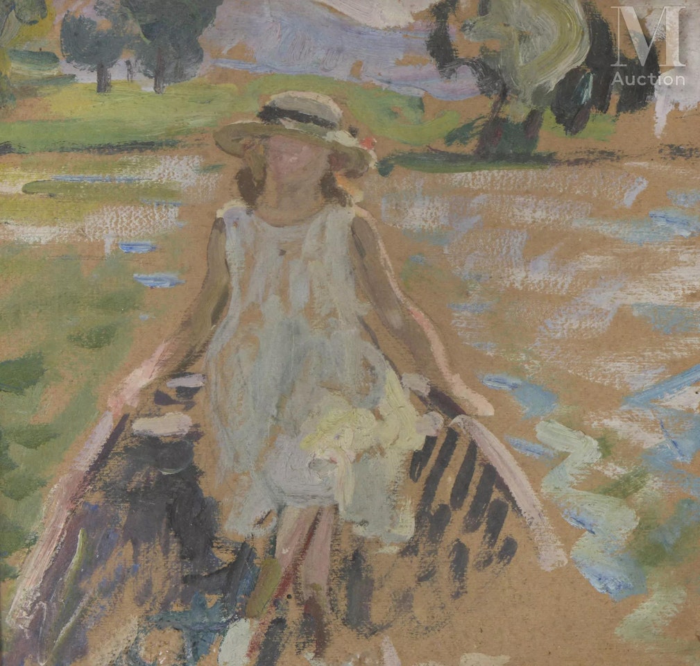 Young woman in a boat by Henri Lebasque