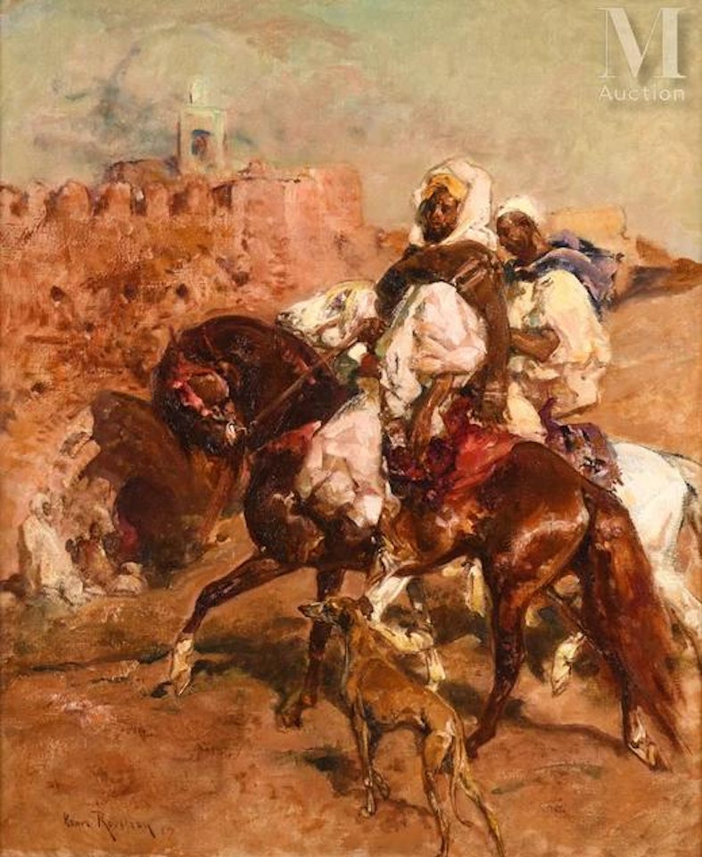 Moroccan rider and his sloughi by Henri Émilien Rousseau
