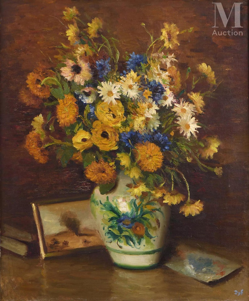 Yellow and white anthemis blueberries by Marcel Dyf