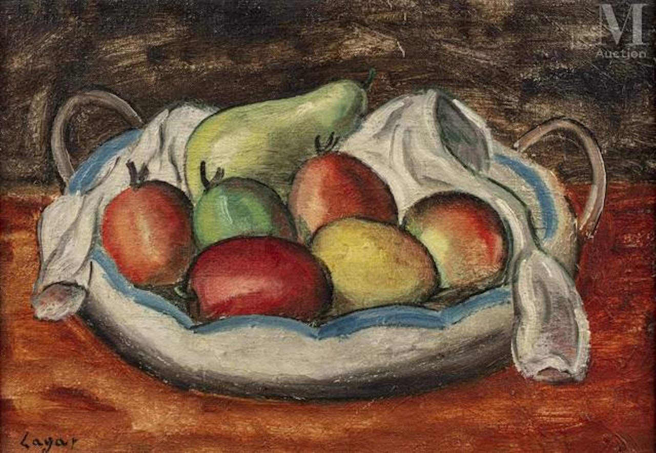 Basket of apples and pears by Celso Lagar