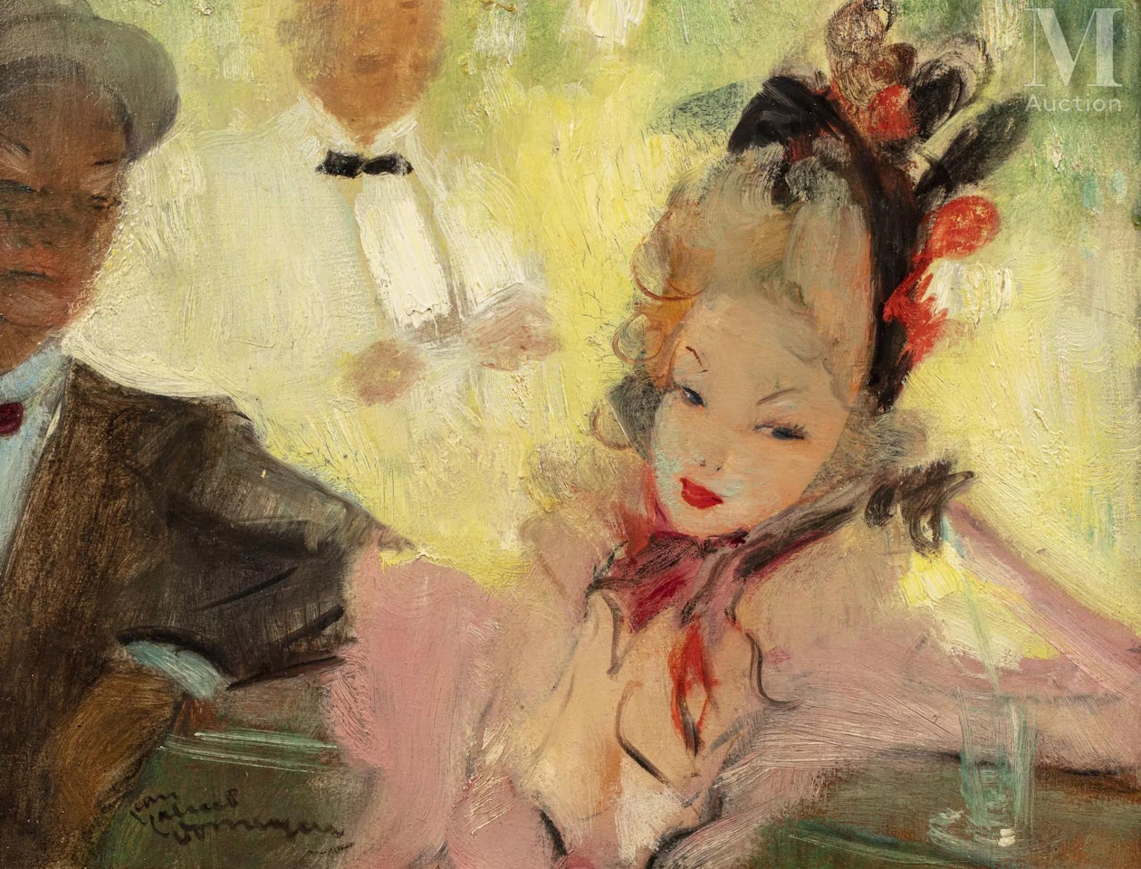 Duet at the bar by Jean Gabriel Domergue
