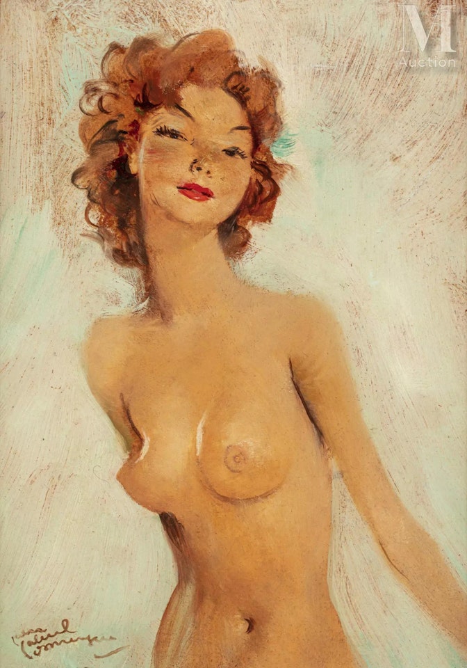 Portrait of a young red-haired woman by Jean Gabriel Domergue