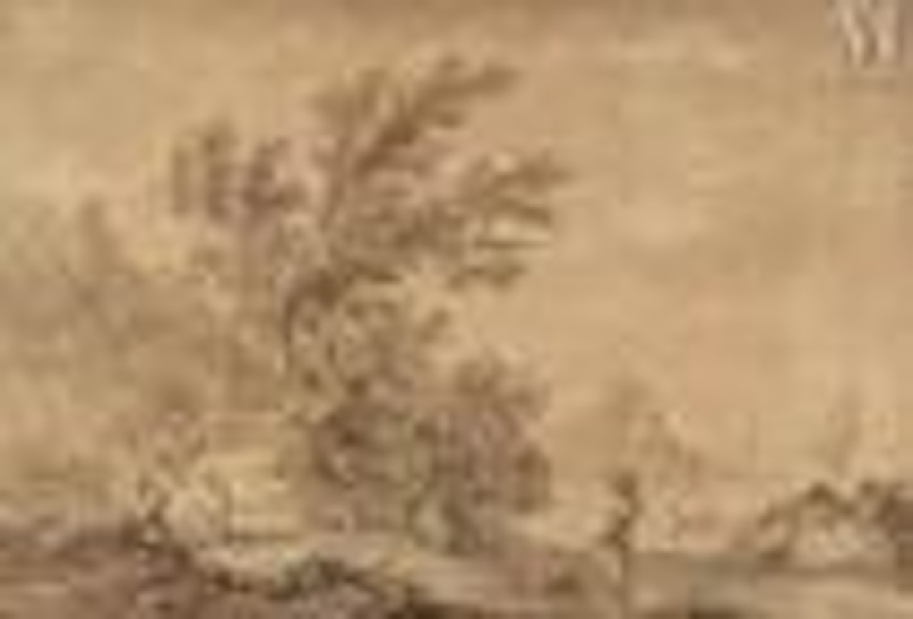 Lively river landscape of Italy by Claude Joseph Vernet
