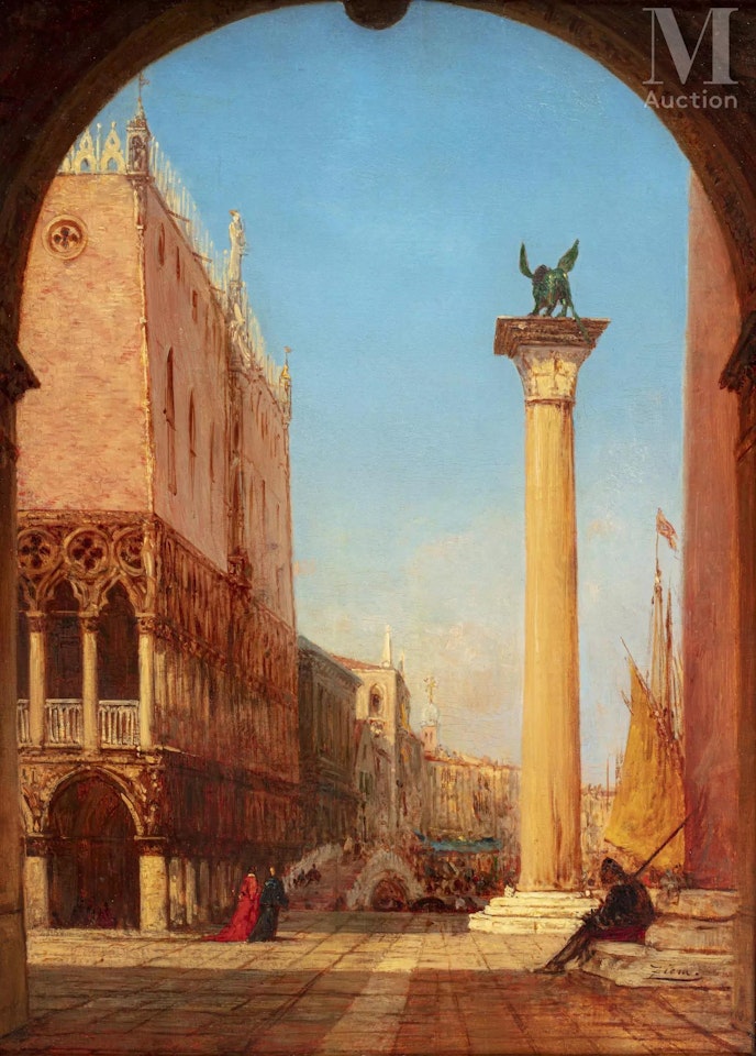 Venice, the Doge"s Palace by Félix Ziem