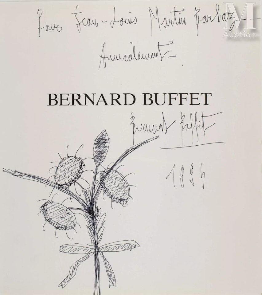 Flowers, dedication by Bernard Buffet