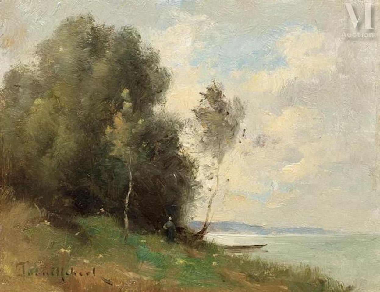 Along the river by Paul Désiré Trouillebert