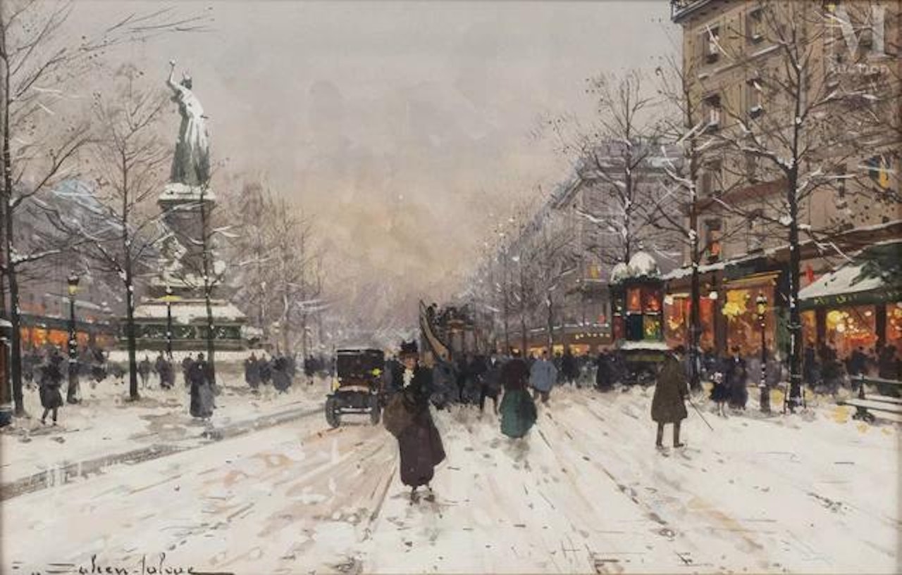 Paris, Place de la République by Eugene Galien-Laloue
