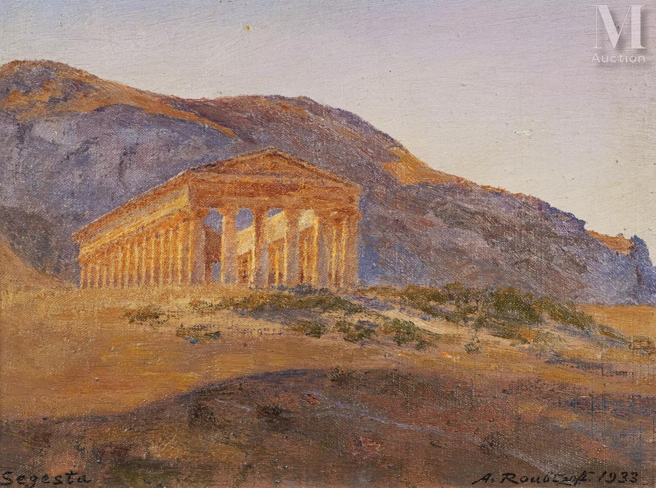 The temple of Segesta, Sicily by Alexandre Roubtzoff