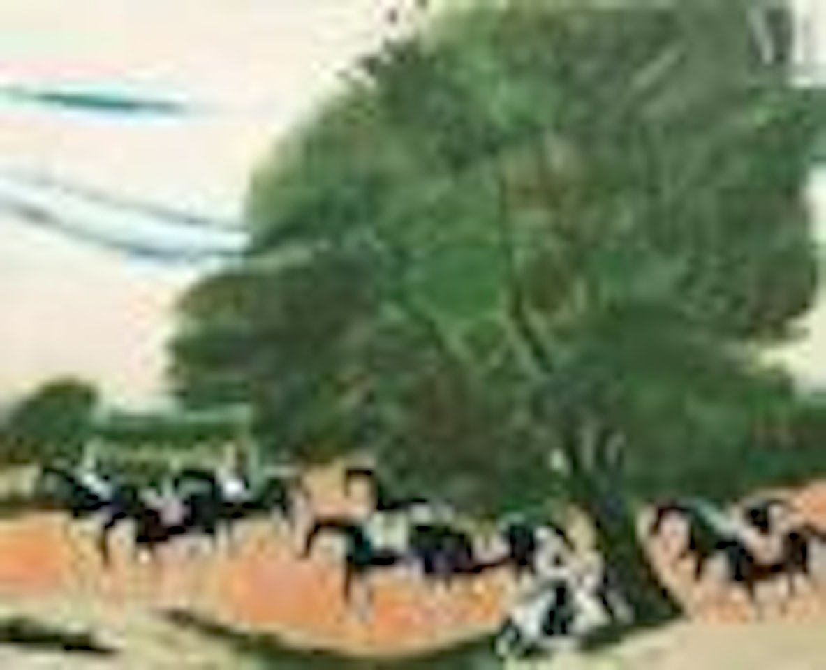 Riders with tall trees by André Brasilier