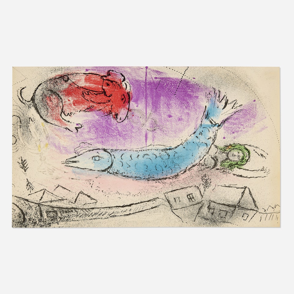 Le poisson bleu (from Chagall by Jacques Lassaigne) by Marc Chagall