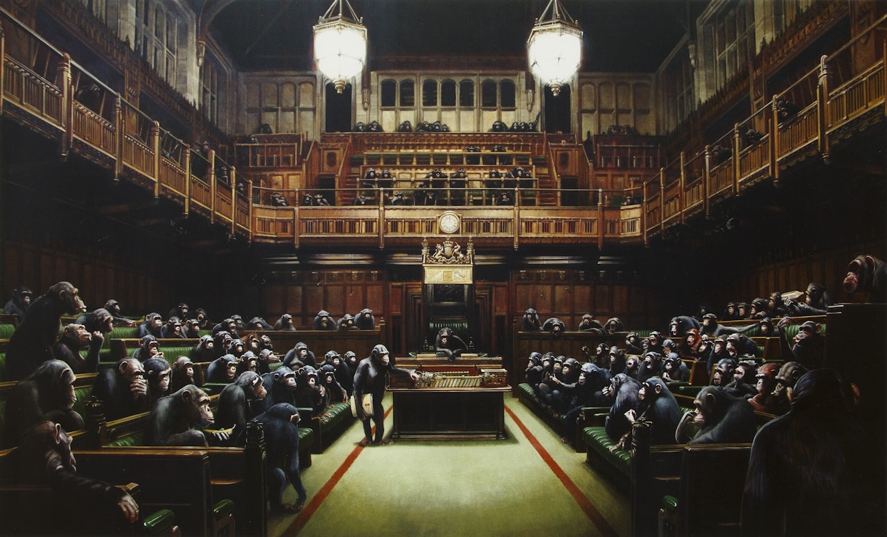Monkey Parliament by Banksy