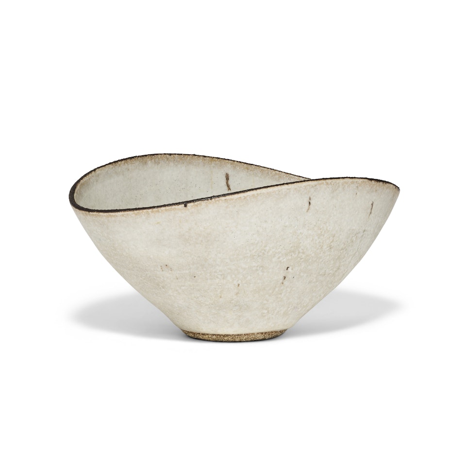Squeezed bowl by Lucie Rie