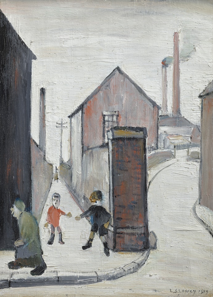Small Children at the "Works", Viaduct Gates by Laurence Stephen Lowry